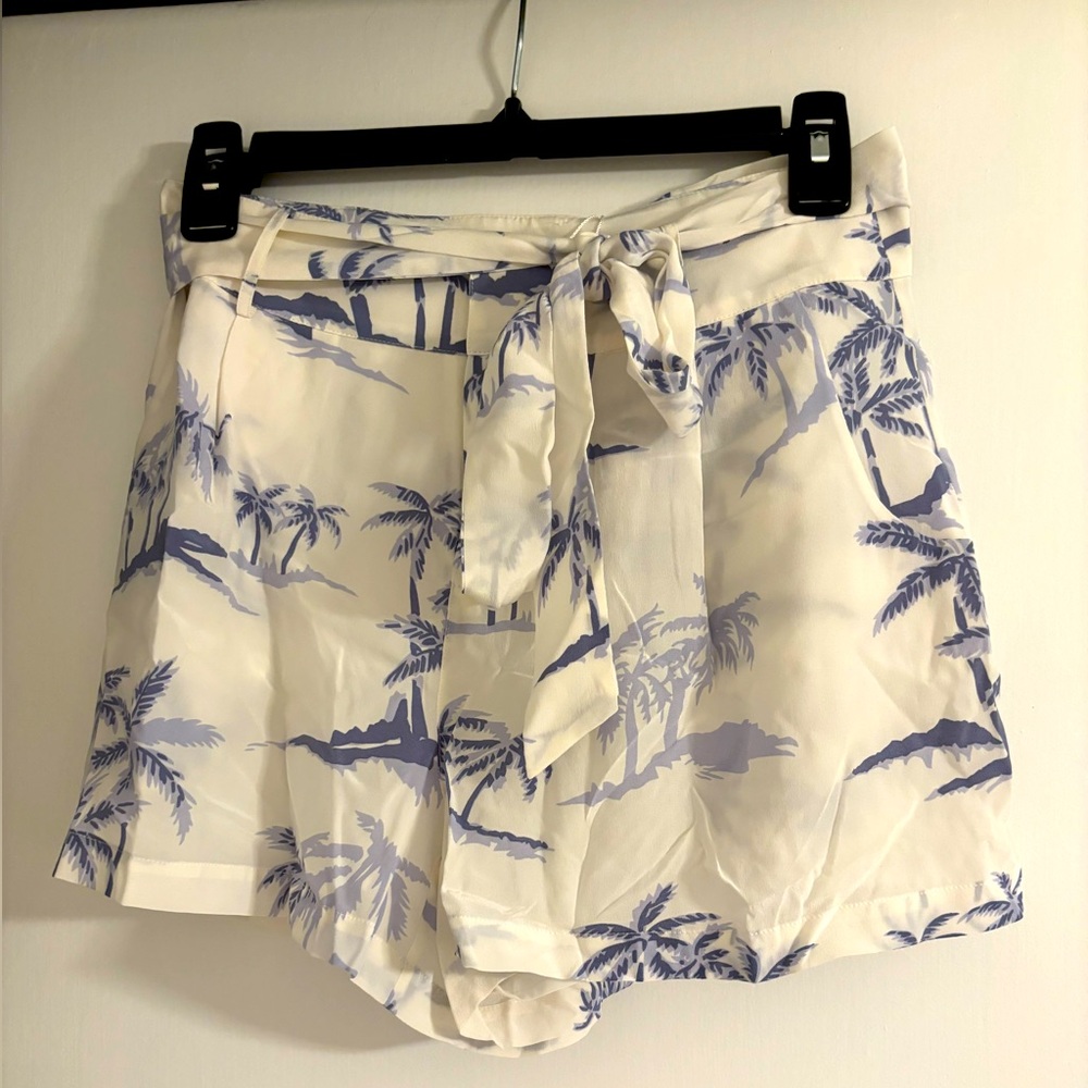 Fabulous Rails Palm Tree Silk Shorts XS NWT